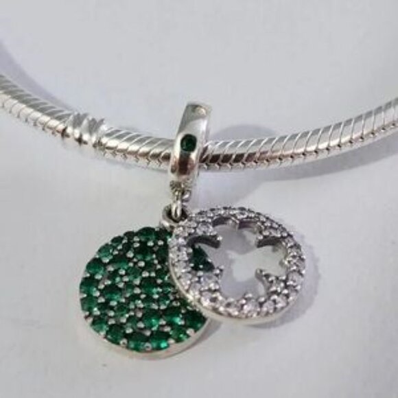 Elegant Silver and Teal Charm Pendant - Picture 4 of 5